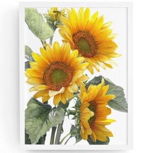 Watercolor Sunflowers Wall Art Print, Unframed - Bright Floral Charm